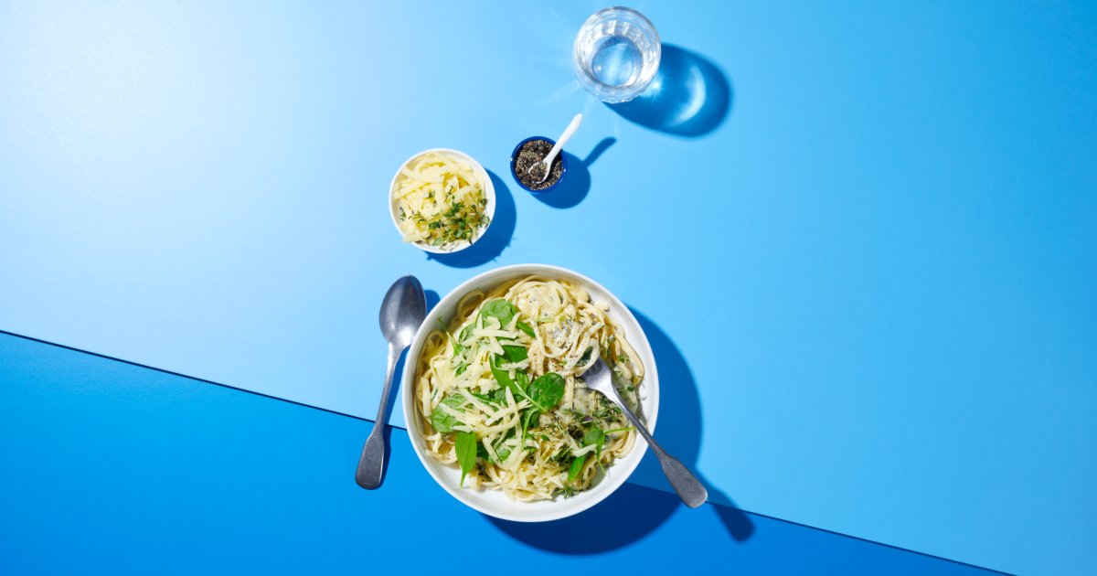 Fettucine with spinach and Jarlsberg® - Jarlsberg