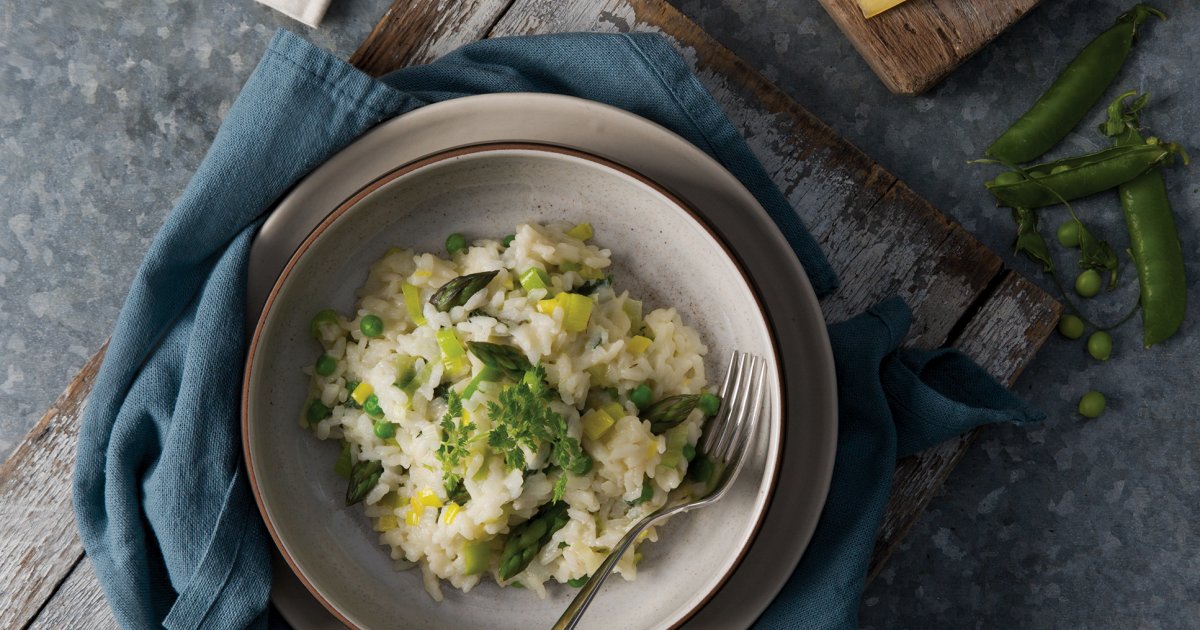 Jarlsberg® spring vegetable risotto - Jarlsberg