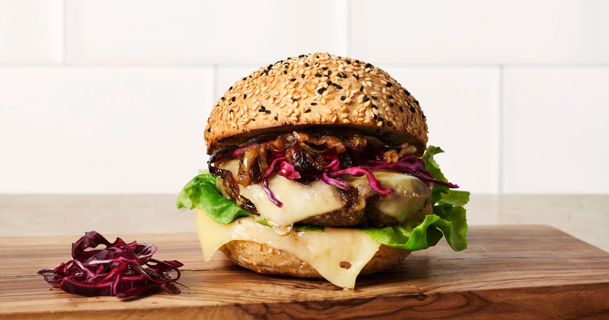 The Nutty Mushroom Melt Burger - Jarlsberg