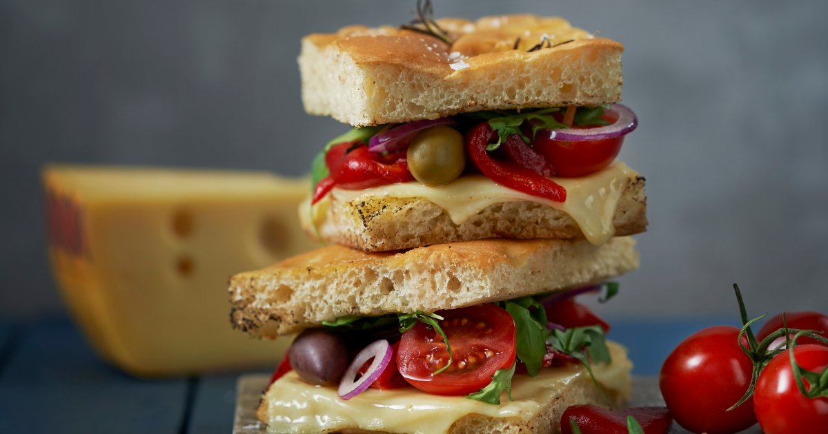 The Tasty Veggie Foccacia Melt with Jarlsberg® - Jarlsberg