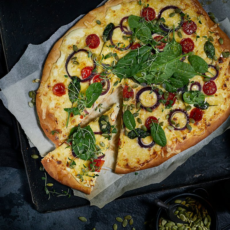 Vegetarian Pizza Bianca With Jarlsberg Jarlsberg
